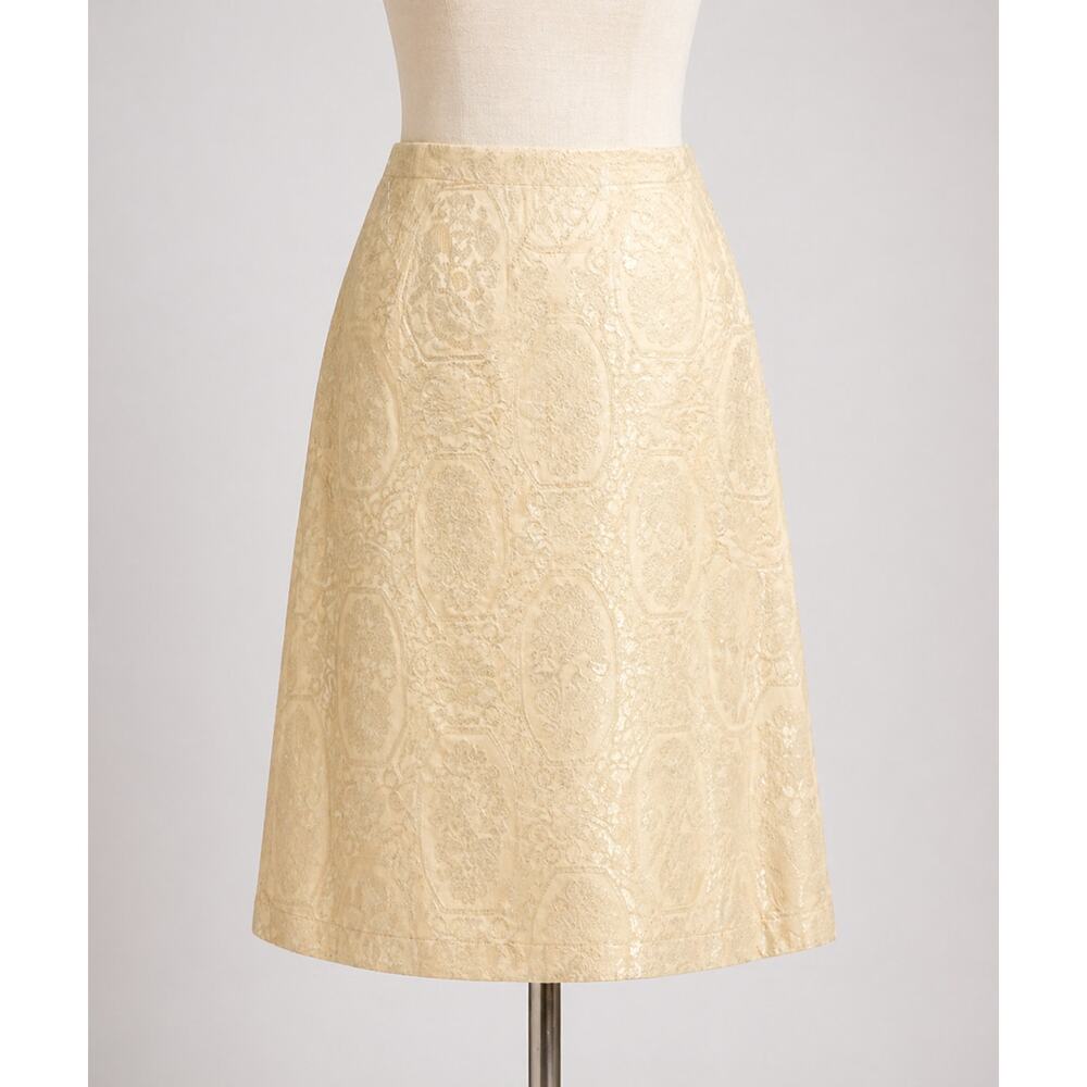 Tina Hagen | Gold Lace Pencil Skirt Mini 8
